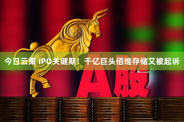 今日云策 IPO关键期！千亿巨头佰维存储又被起诉