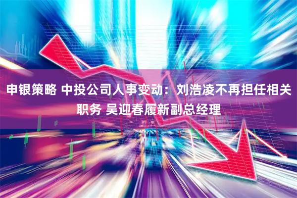 申银策略 中投公司人事变动：刘浩凌不再担任相关职务 吴迎春履新副总经理