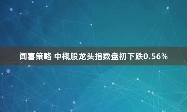 闻喜策略 中概股龙头指数盘初下跌0.56%
